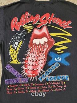 Vintage 1994 Rolling Stones Voodoo Lounge Double Sided Shirt XL Single Stitch