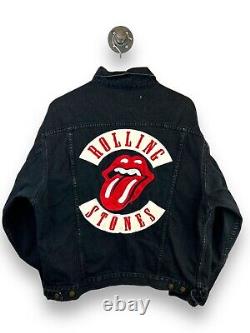 Vintage 1994 Rolling Stones Voodoo Lounge Tour Denim Trucker Jacket Size XL 90s