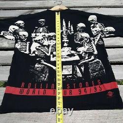 Vintage 1994 Rolling Stones Voodoo Lounge Tour Shirt Skeletons Playing Poker XL