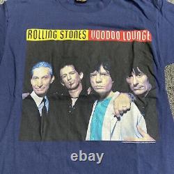 Vintage 1994 Rolling Stones Voodoo Lounge Tour T Blue Double L Brockum tag