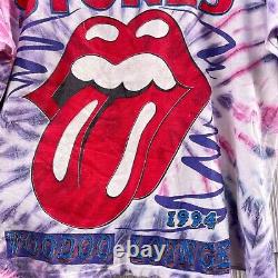 Vintage 1994 Rolling Stones Voodoo Lounge Tour Tie Dye Concert T-Shirt 90s XL