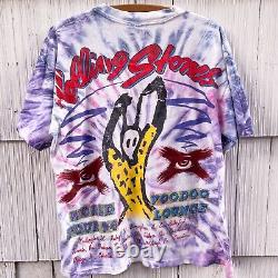 Vintage 1994 Rolling Stones Voodoo Lounge Tour Tie Dye Concert T-Shirt 90s XL