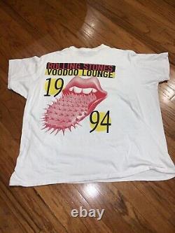 Vintage 1994 Rolling Stones Voodoo Lounge White Rock Band Tee Shirt XL VTG