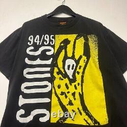 Vintage 1995 The Rolling Stones Voodoo Lounge Tour Black T-shirt Size L Brockum