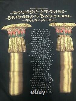 Vintage 1997 1998 Rolling Stones Bridges To Babylon Concert Tour T-Shirt Size XL
