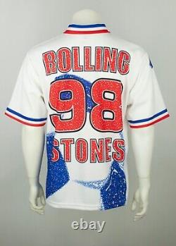 Vintage 1998 The Rolling Stones Soccer Jersey #98 European Tour T-Shirt Size L