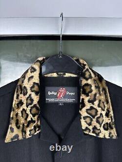 Vintage 2002 The Rolling Stones Dragonfly Button Shirt With Leopard Fur