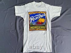 Vintage 70s Peaches Records tapes kiss rolling stones nirvana 80s 90s t-shirt