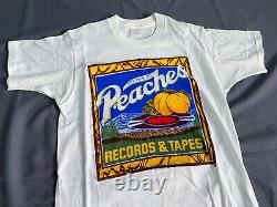Vintage 70s Peaches Records tapes kiss rolling stones nirvana 80s 90s t-shirt