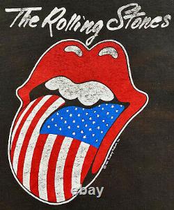 Vintage 80s 1981 THE ROLLING STONES North American Rock Concert Tour T SHIRT L
