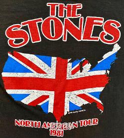 Vintage 80s 1981 THE ROLLING STONES North American Rock Concert Tour T SHIRT L