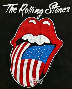 Vintage 80s 1981 THE ROLLING STONES North American Rock Concert Tour T SHIRT M L