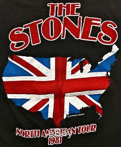 Vintage 80s 1981 THE ROLLING STONES North American Rock Concert Tour T SHIRT M L