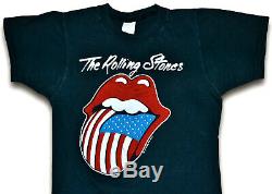 Vintage 80s 1981 THE ROLLING STONES North American Rock Concert Tour T SHIRT S