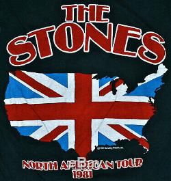 Vintage 80s 1981 THE ROLLING STONES North American Rock Concert Tour T SHIRT S