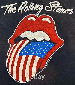 Vintage 80s 1981 THE ROLLING STONES North American Rock Concert Tour T SHIRT XS