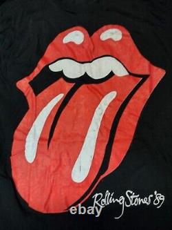 Vintage 80s 1989 Rolling Stones Band Tour Shirt XL Beatles Doors Hendrix AC/DC