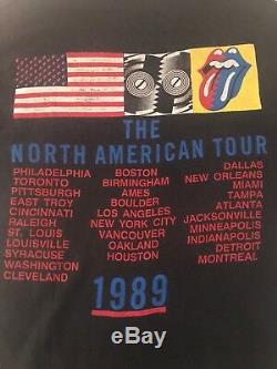Vintage 80s 1989 The Rolling Stones Steel Wheels Tour Concert T-Shirt M/L