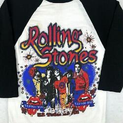 Vintage 80s ROLLING STONES CONCERT JERSEY T-Shirt XS raglan rock tour