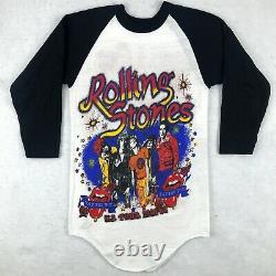 Vintage 80s ROLLING STONES CONCERT JERSEY T-Shirt XXS raglan rock tour