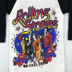 Vintage 80s ROLLING STONES CONCERT JERSEY T-Shirt XXS raglan rock tour