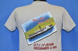 Vintage 80s ROLLING STONES NEW ORLEANS 81 WISH YOU HERE STEAMBOAT ROCK t-shirt S