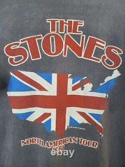 Vintage 80s Rolling Stones 1981 North American Tour T Shirt Size L