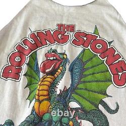 Vintage 80s Rolling Stones 1981 Tour Baseball Raglan T Shirt Dragon Rock N Roll