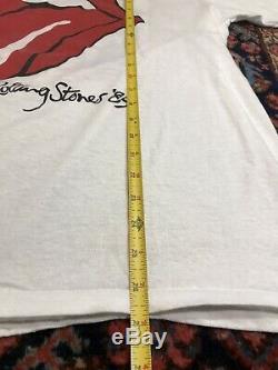 Vintage 80s Rolling Stones 1989 North American Tour T Shirt Steel Wheels White