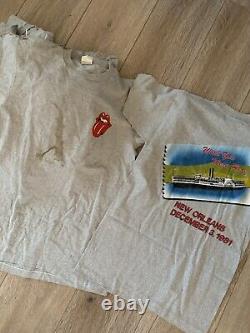 Vintage 80s Rolling Stones New Orleans Concert T Shirt Riverboat Screen Stars