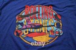 Vintage 80s The Rolling Stones 1981 Tour Concert T-Shirt Blue Distressed Shirt