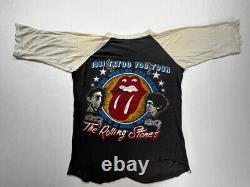 Vintage 80s The Rolling Stones 1981 US Tour Tattoo You Raglan Shirt Size M
