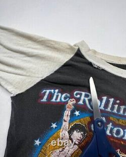 Vintage 80s The Rolling Stones 1981 US Tour Tattoo You Raglan Shirt Size M