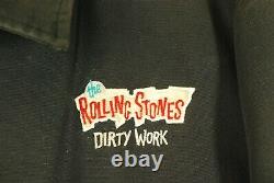 Vintage 80s The Rolling Stones Concert Promo Jacket Dirty Work Distressed XL