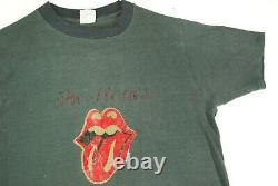 Vintage 80s The Rolling Stones Concert Tour T Shirt Sun Faded Rock Tongue S XS
