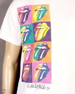 Vintage 80s VERY RARE The Rolling Stones 1989 Tour T-Shirt Steel Wheels Warhol L