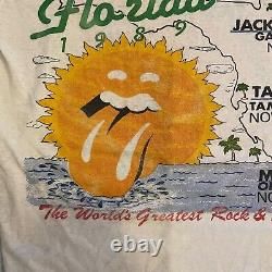 Vintage 89 Rolling Stones Tour T-Shirt Rare Steel Wheels 1989 Florida Original S