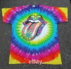 Vintage 90's Rolling Stones Liquid Blue Tie Dye 1994 Tour Promo T Shirt Size XL