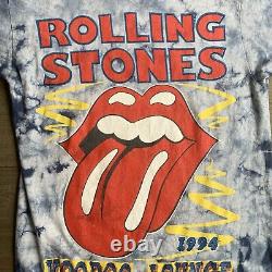 Vintage 90s'94 Rolling Stones Voodoo Lounge World Tour T Shirt Tie Dye L Rare