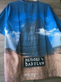 Vintage 90s Rolling Stones Bridges To Babylon All Over Print AOP Band Shirt XL