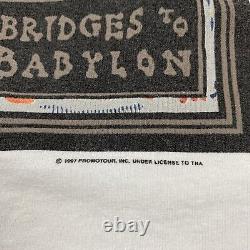 Vintage 90s Rolling Stones Bridges To Babylon Graphic Band T Shirt White XL