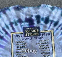 Vintage 90s Rolling Stones Bridges To Babylon Tie Dye Tour T-Shirt 1997 Size XL