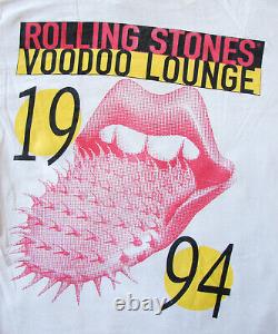 Vintage 90s Rolling Stones Voodoo Lounge 1994 White T Shirt Spike Tongue S M