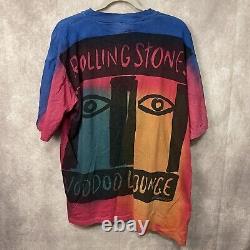 Vintage 90s Rolling Stones Voodoo Lounge AOP T-Shirt Adult Size XL USA Brockum
