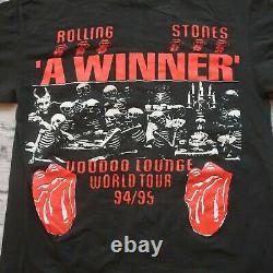Vintage 90s Rolling Stones Voodoo Lounge Skeletons Shirt Tshirt Devil