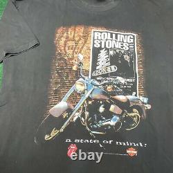 Vintage 90s Rolling Stones x Harley Davidson Band Tour Music Shirt Brockum XXL