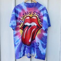 Vintage 90s The Rolling Stones Bridges To Babylon Tour T Shirt Sz XL Tie Dye