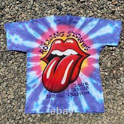 Vintage 90s The Rolling Stones Bridges To Babylon Tour T Shirt Sz XL Tie Dye
