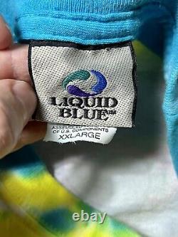 Vintage 90s The Rolling Stones Tongue Tie Dye T-Shirt 2XL Liquid Blue 2002 XXL