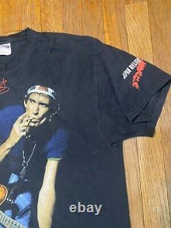 Vintage All over Rolling Stones Mens Keith Richards T Shirt Japan Relief XL RARE